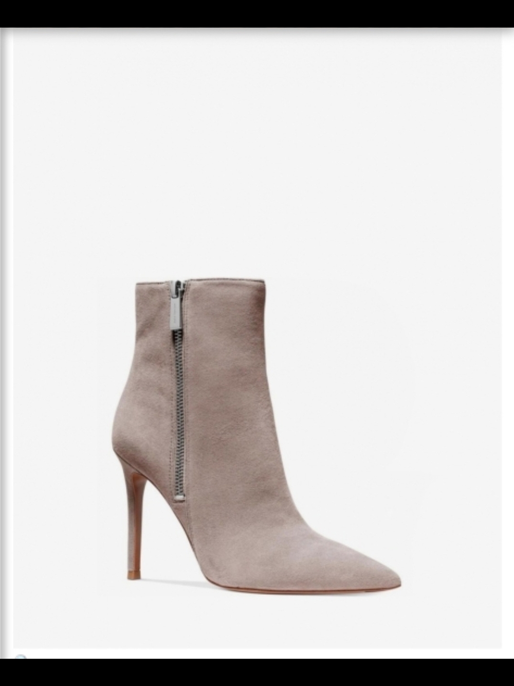 Michael Kors Suede Keke Bootie Womens 6 Spike Heel 3" Pearl Grey